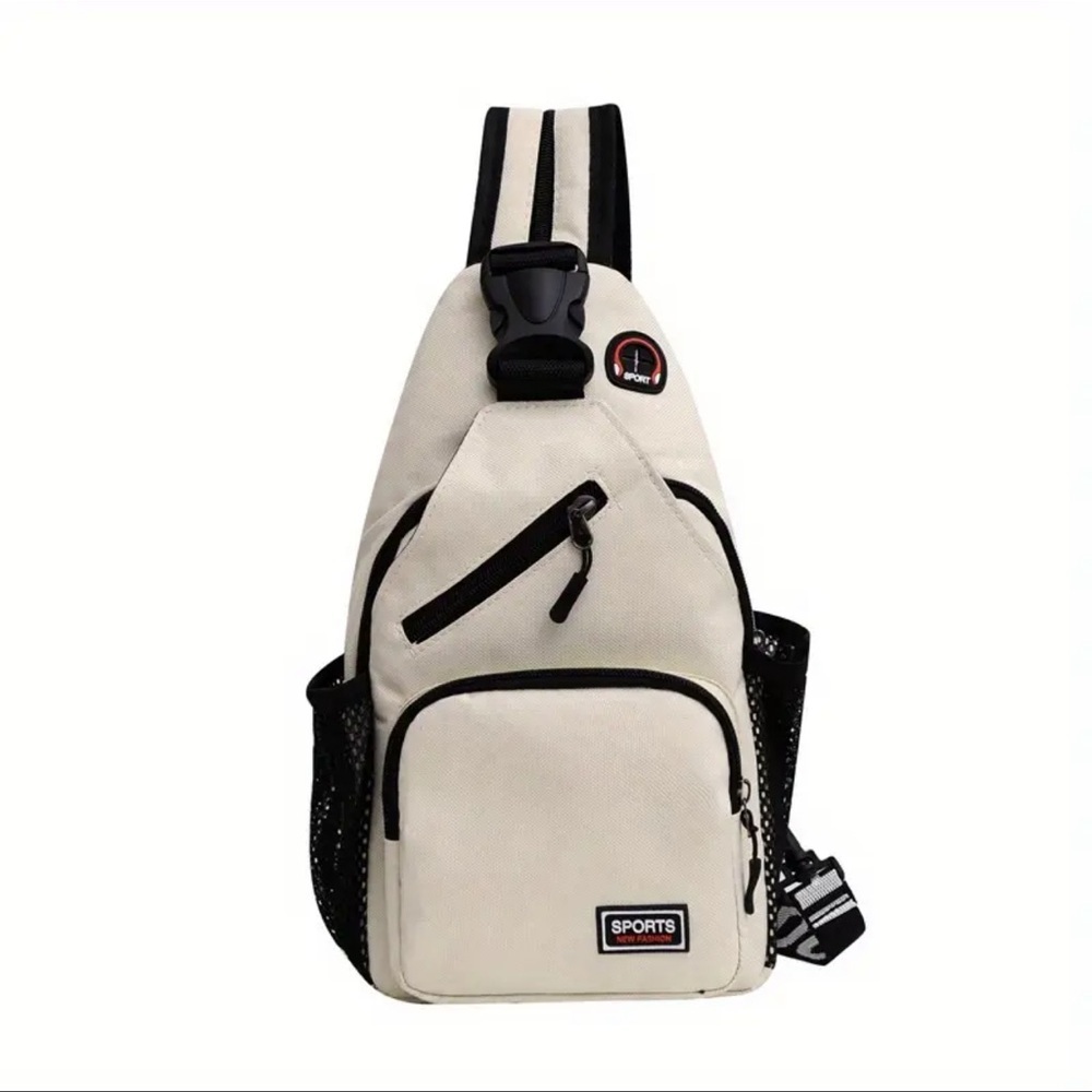 NEW: white shoulder bag with compartments
